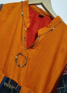 Orange Anarkali Long Kurti For Girl Or Women