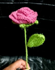 🥀 Handmade Crochet Pink Rose ✨