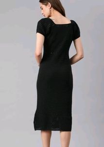 Black Sheath Crochet Dress