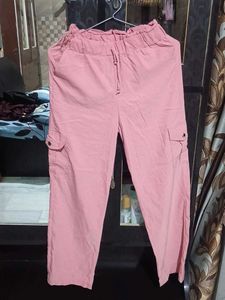 Combo Trendy Black Tee And Peach Cargo Pant