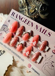 RANGEN Peach Press On Nails
