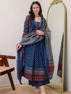 Beautiful Blue Printed Kurta Set