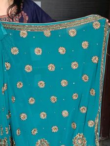 Georgette saree shipy moti havy work