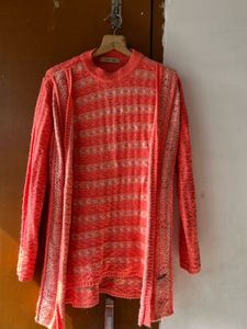 Coral Knit Cardigan