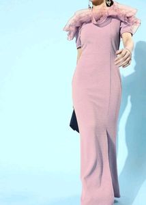 🔮ATHENA lavender scuba bodycon maxi tulle dress🔮