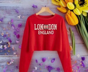 Red London England Crop Top