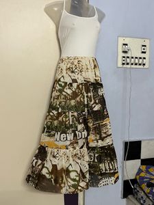 Pintrest Korean Tiered New York Print One Piece