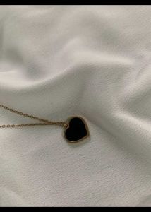 Rose Gold Chain with Black Heart Pendant