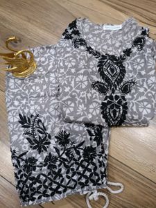 Black &amp; White Ethnic Kurta Set