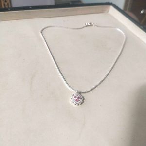 pure Silver Mix Snack Chain+Pandent Set