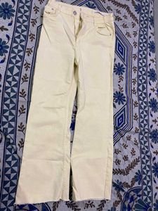 Bershka Yellow Bootcut Jeans For Women