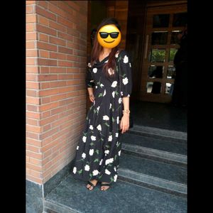 European Style Floral Long Dress