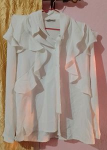 Formal Top With Ruffle And Button Up