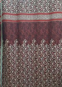 Door-7 Feet (Pack of 5)Cotton Silk Maroon Curtains