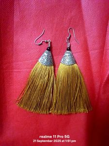 Gold Tassel Drop Earrings