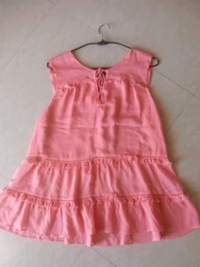 Coral Ruffle Mini Dress