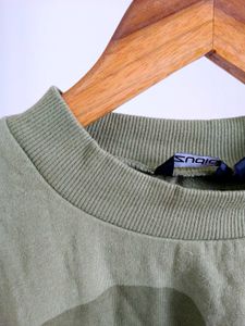 Green &#34;Good Vibes&#34; Crop Top
