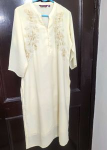 Embroidered Pale Yellow Kurti🆕✨🤗