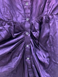 Purple Cinched Shirtdress
