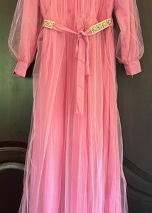 Baby Pink Net Full Gown
