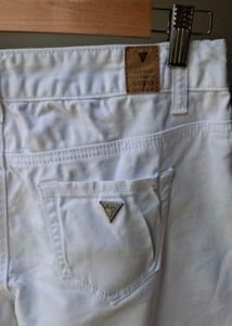 GUESS White Denim Shorts