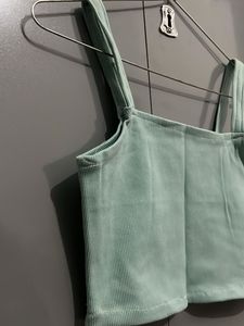 Mint Green Ribbed Crop Top