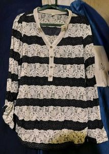 Striped Lace Blouse