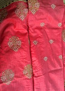 Embroidered Pink Saree