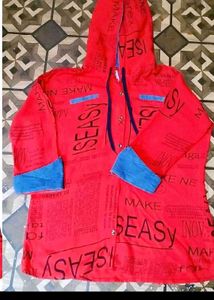 Red Graphic Print Jacket