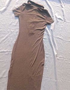 Brand New (Newme) Solid Slit Ribbed Dress