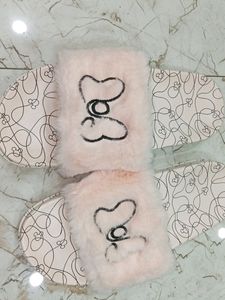 Fur Flipflop With Bow Embroidery