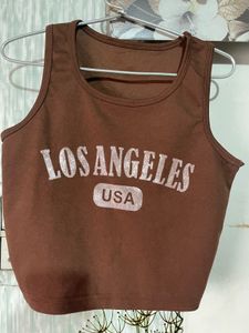 Brown LA Tank Top