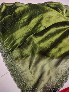 💚olive green party wear saree