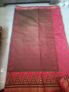 Peach Colour Partywear Saree With Stiched blouse