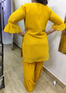 Mirror Work Short Kurta With Gharara