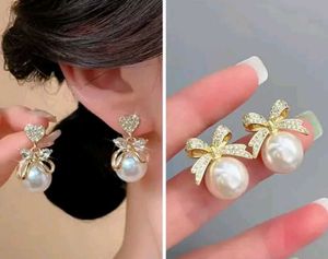 Pearl Bow Earrings