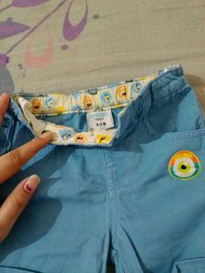 Blue Shorts with Eye Patch