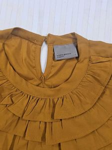 Mustard Ruffle Top