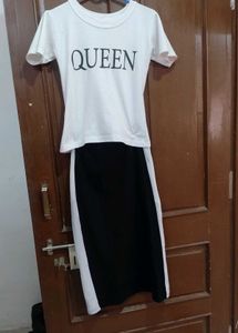 Queen Top & Black Skirt Set