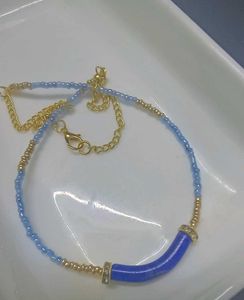 Blue Beaded Statement Necklace