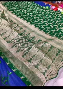 Beautiful Chanderi Saree With Blouse And Petticoat