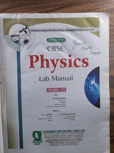 Evergreen CBSE Physics Lab Manual For Class 11th