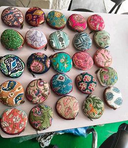 Floral Print Round Coin Pouch