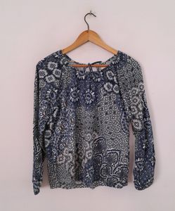 Blue Multi Color Printed Top (Women's)