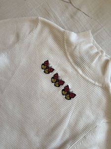 H&amp;M Butterfly Hand Embroidered Top