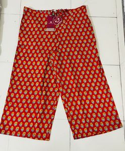 Red Floral Print Culottes