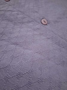 Vintage-Style Textured Lilac Short-Sleeve Shirt