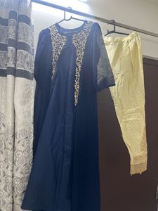 Party Wear Gown With Heavy Shrug