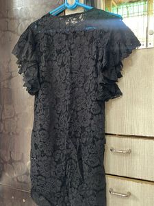 Black Lace Floral Dress