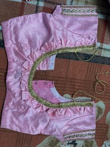 Pink Colour Half Net Saree